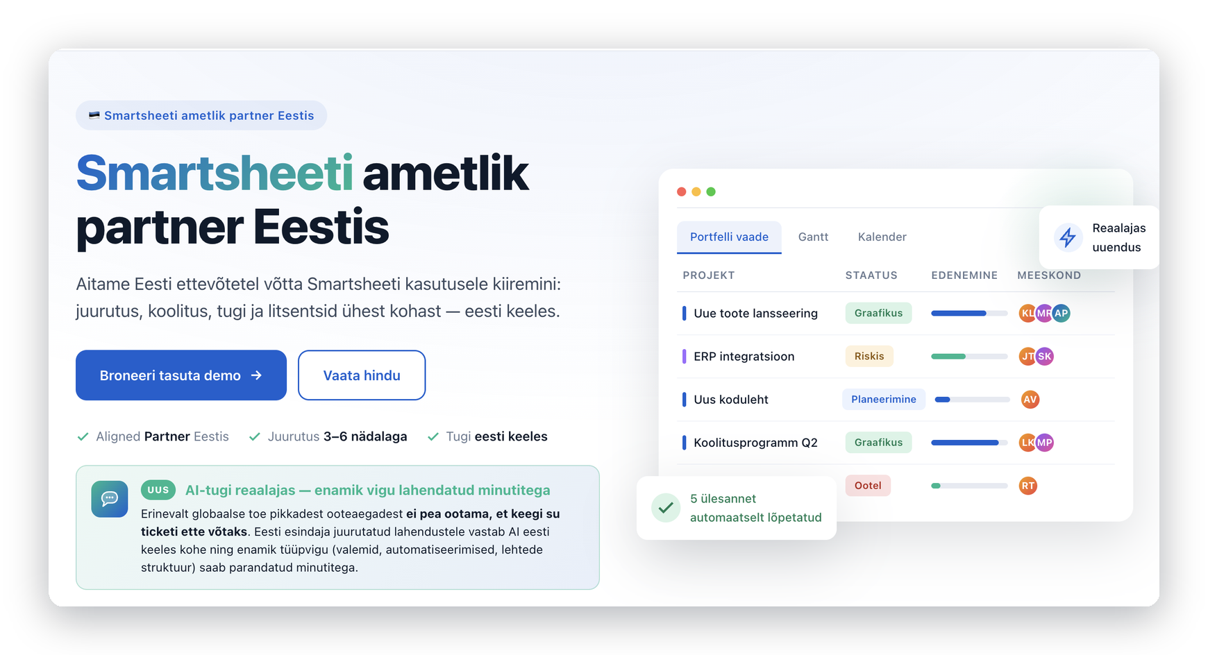Smartsheet Eesti — Smartsheeti ametlik partner Eestis